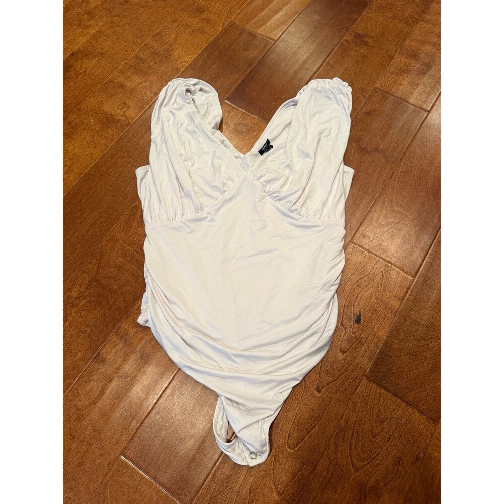 Express medium white dressy v-neck bodysuit